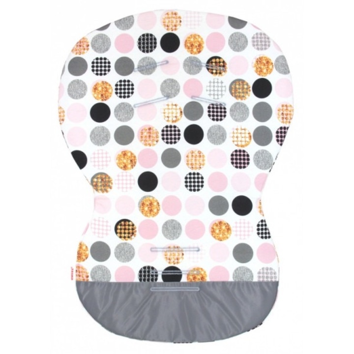 Univerzális betét babakocsiba, autósülésbe – Buborék rózsaszín/szürke