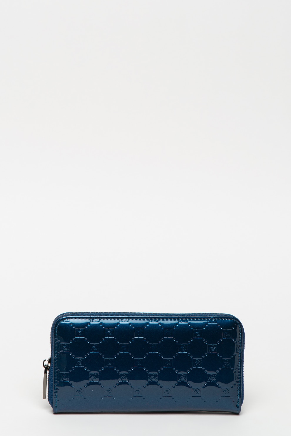 Pierre Cardin, Portofel cu fermoar si aspect lacuit, Albastru inchis