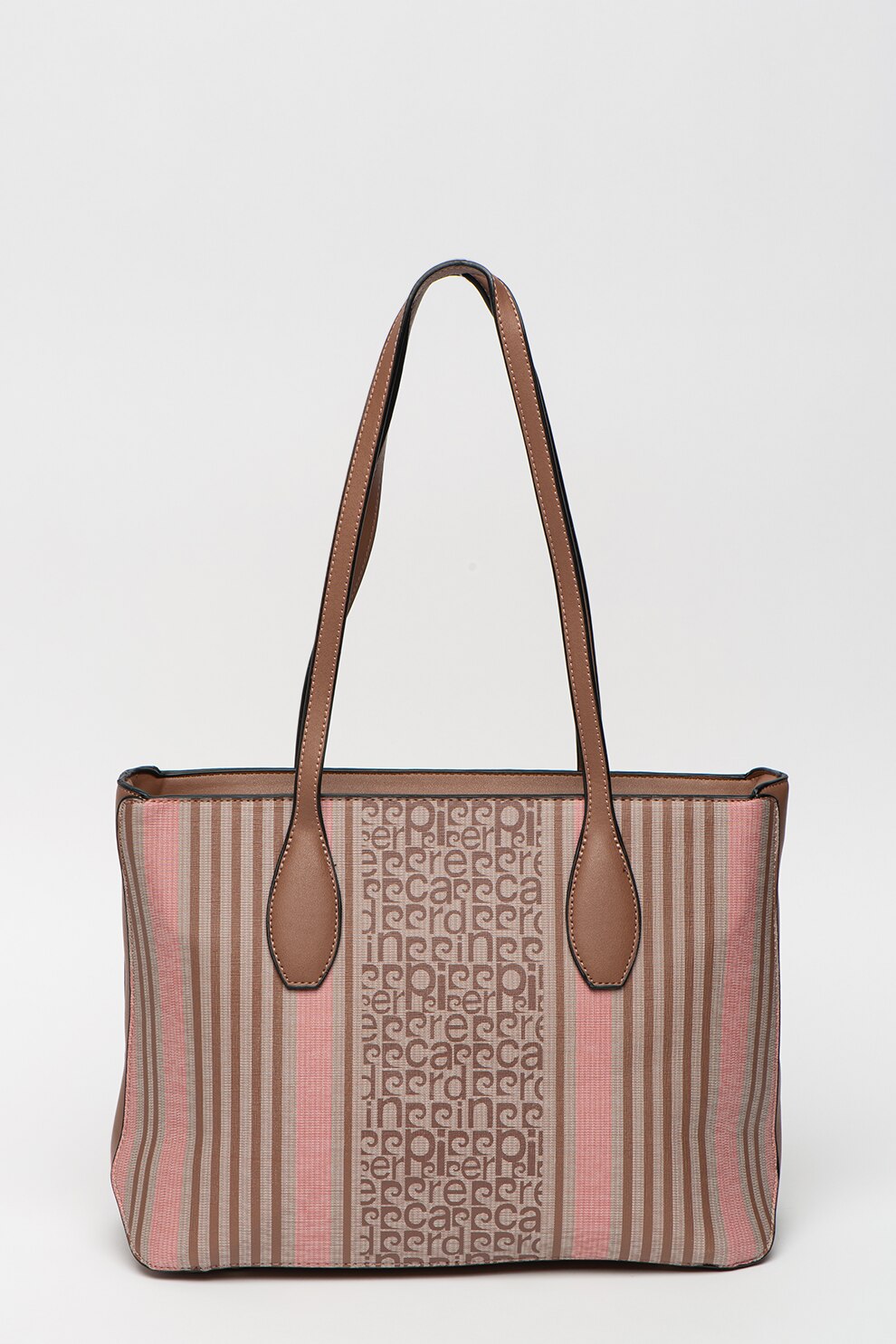 Pierre Cardin, Geanta tote cu imprimeu logo, Verde militar/Roz/Alb