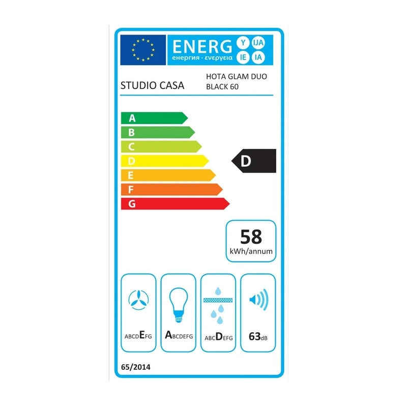 Pachet Aragaz mixt Studio Casa Duetto FM60/60 cm., 2 cuptoare si Hota decorativa sticla neagra, Cuptor electric + Cuptor gaz, 4 arzatoare gaz, Ventilator, Aprindere electrica, Inox/ Sticla neagra