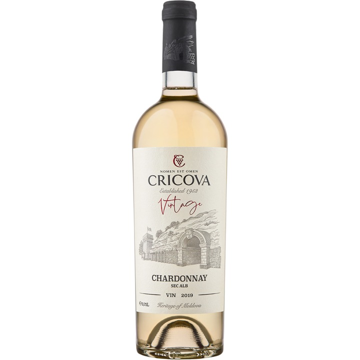 Vin Alb Cricova Chardonnay Vintage Sec, 0.75l
