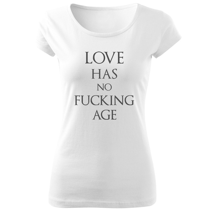 Tricou personalizat, Multimagination, dragostea nu are varsta, dama, alb, S