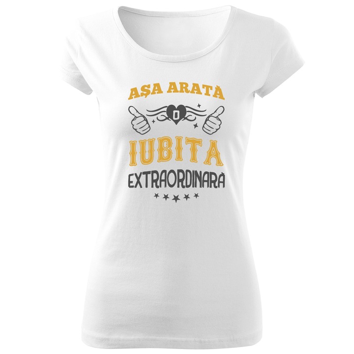 Tricou personalizat, Multimagination, iubita, dama, alb, M