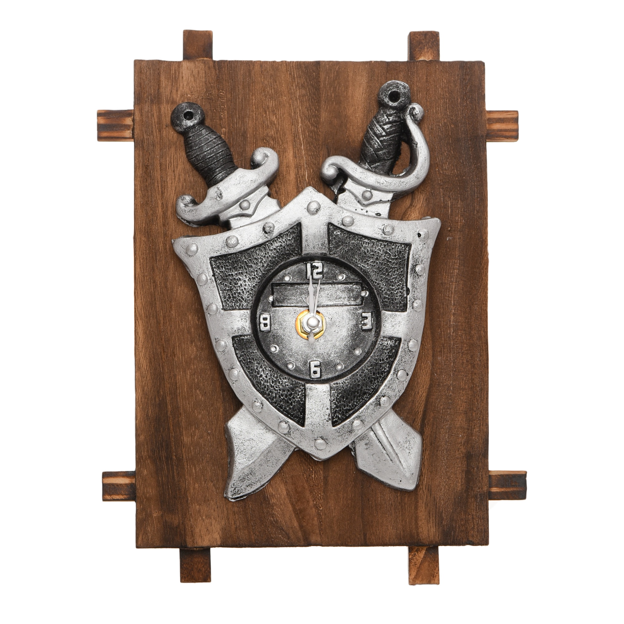 Ceas PANOPLIE, 3D, realizat din rasina si lemn, 25 cm
