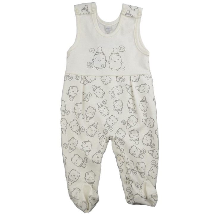 Salopeta fara maneci pentru baieti Koala Butelki 06-684A, Crem