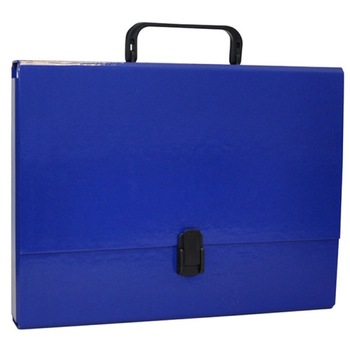 Servieta din Carton Laminat A4 OFFICE Products, Capacitate 390 Coli, 315x240x50 mm, Culoare Albastru Marin Servieta din Carton Laminat A4 OFFICE Products, Capacitate 390 Coli, 315x240x50 mm, Culoare Albastru Marin