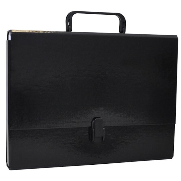 A4 OFFICE Продукти Ламинирано картонено куфарче, Капацитет 390 листа, 315x240x50 mm, Черен цвят
