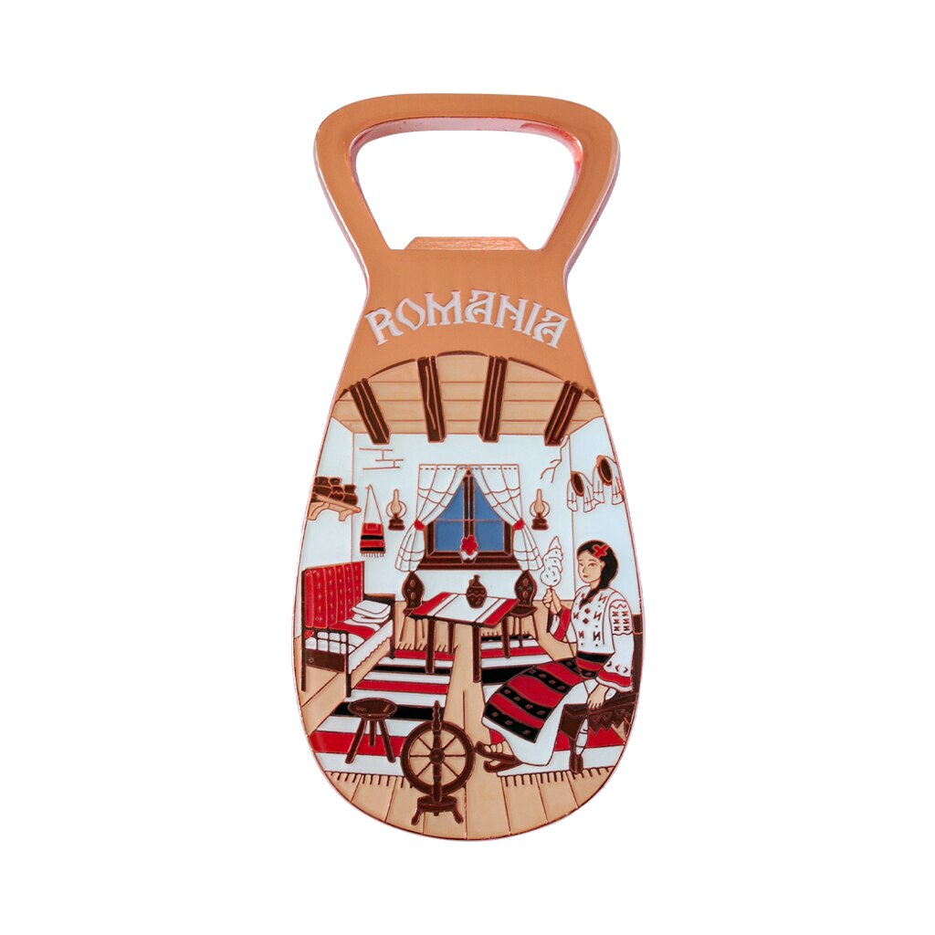 Magnet de frigider, Magnetella, Desfacator - Interior taranesc, metal, multicolor