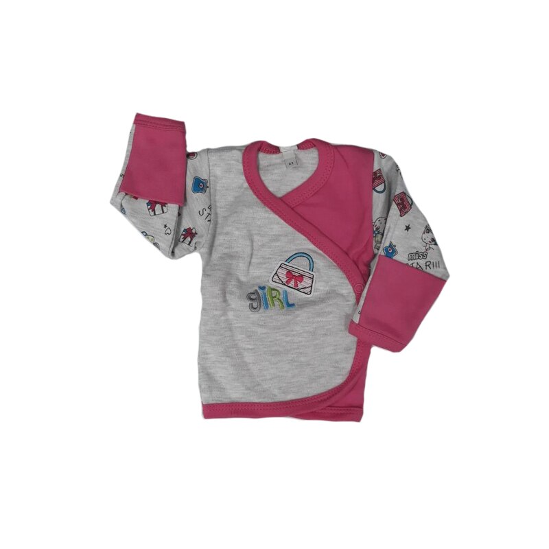 Bluza cu maneca lunga pentru fete Koala Literki 2852R, Roz, 62 cm