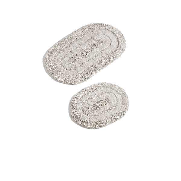 Set 2 covorase baie bumbac, 50x60 cm, 60x100cm, Alessia Home, Macoroni - Bone White