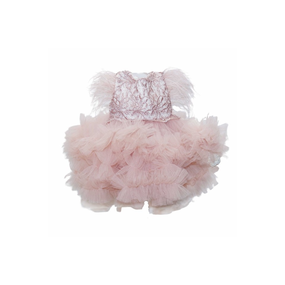 Rochita Princess pentru fete, 2 piese, Roz pudrat, dae6669