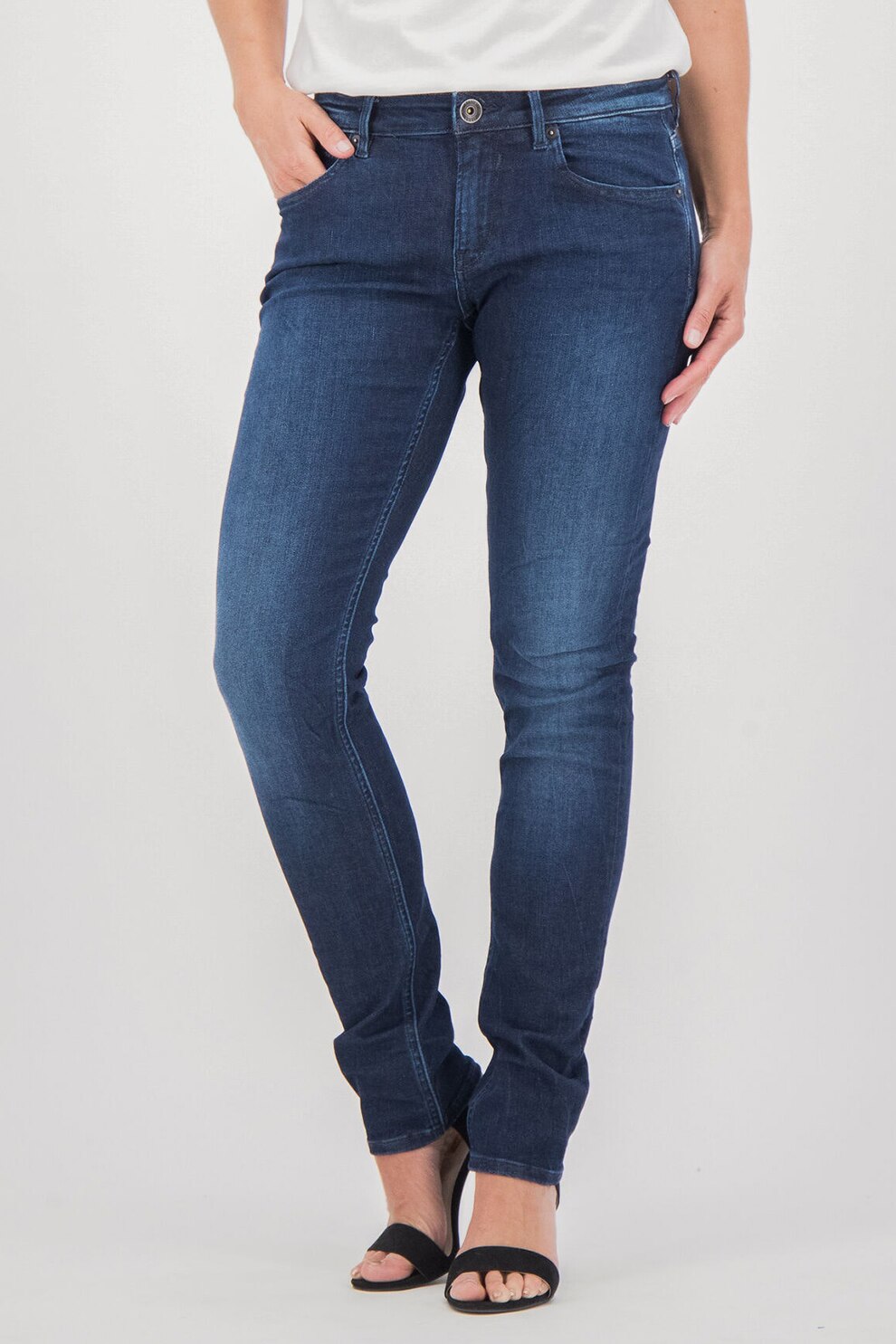 Garcia, Blugi slim fit, Bleumarin/Alb prafuit