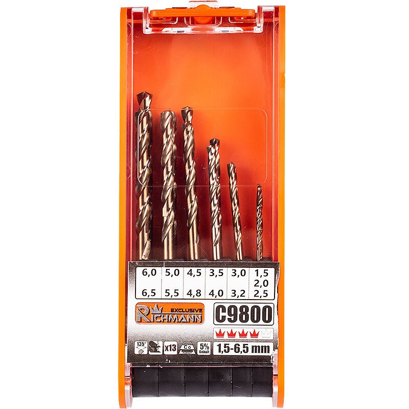 Set 13 burghie cobalt pentru metal 1,5-6,5mm