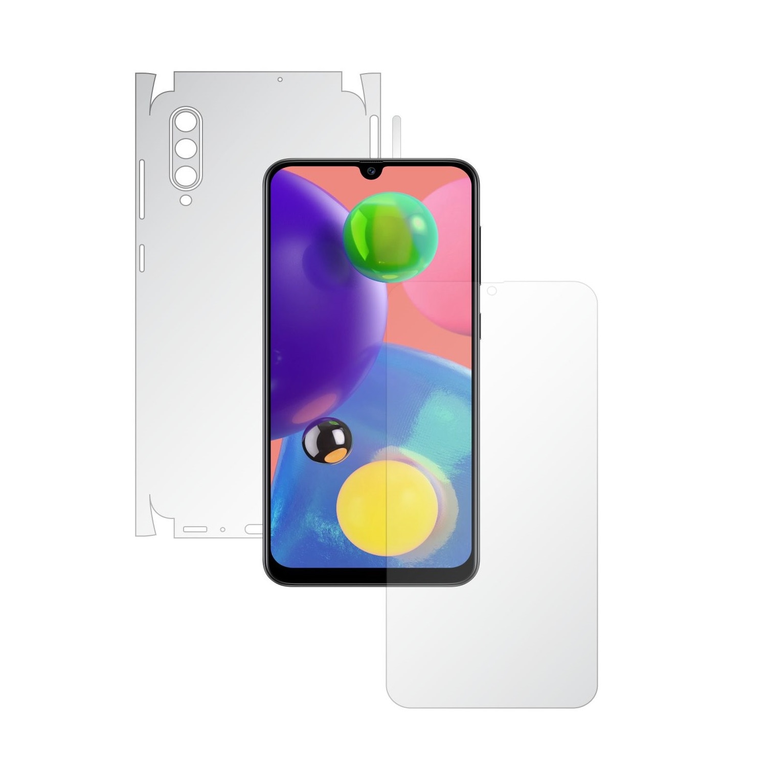 Folie Full Body Invisible Skinz HD pentru Samsung Galaxy A70s - Folie Protectie Siliconica Ultra-Clear cu taiere 360 Cut pentru Ecran, Carcasa Spate si Laterale, Skin Adeziv Transparent