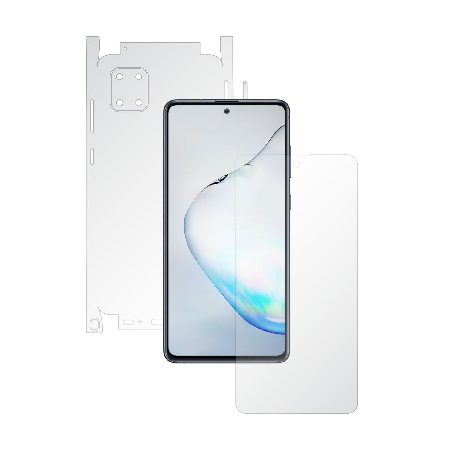 Folie Full Body Invisible Skinz UHD AutoRegeneranta pentru Samsung Galaxy Note10 Lite - Folie Protectie Siliconica Ultra-Clear cu taiere 360 Cut pentru Ecran, Carcasa Spate si Laterale, Skin Adeziv Transparent