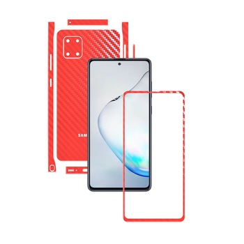Folie Protectie Carbon Skinz pentru Samsung Galaxy Note10 Lite - Carbon Rosu Split Cut, Skin Adeziv Full Body Cover pentru Rama Ecran, Carcasa Spate si Laterale Folie Protectie Carbon Skinz pentru Samsung Galaxy Note10 Lite - Carbon Rosu Split Cut, Skin Adeziv Full Body Cover pentru Rama Ecran, Carcasa Spate si Laterale