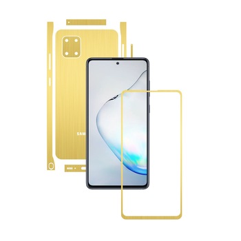 Folie Protectie Carbon Skinz pentru Samsung Galaxy Note10 Lite - Brushed Auriu Split Cut, Skin Adeziv Full Body Cover pentru Rama Ecran, Carcasa Spate si Laterale Folie Protectie Carbon Skinz pentru Samsung Galaxy Note10 Lite - Brushed Auriu Split Cut, Skin Adeziv Full Body Cover pentru Rama Ecran, Carcasa Spate si Laterale