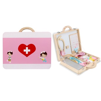 Trusa Micului Doctor, AKU Toys, 16 Accesorii medicale, Jucarie ecologica din Lemn pentru fete si baieti, AK8069 Trusa Micului Doctor, AKU Toys, 16 Accesorii medicale, Jucarie ecologica din Lemn pentru fete si baieti, AK8069