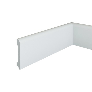 Plinta decorativa din polimer rigid S4 alba 8x1.3x200 cm Plinta decorativa din polimer rigid S4 alba 8x1.3x200 cm