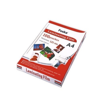 Folie pentru laminare A4 Foska 125 microni 100/set Folie pentru laminare A4 Foska 125 microni 100/set