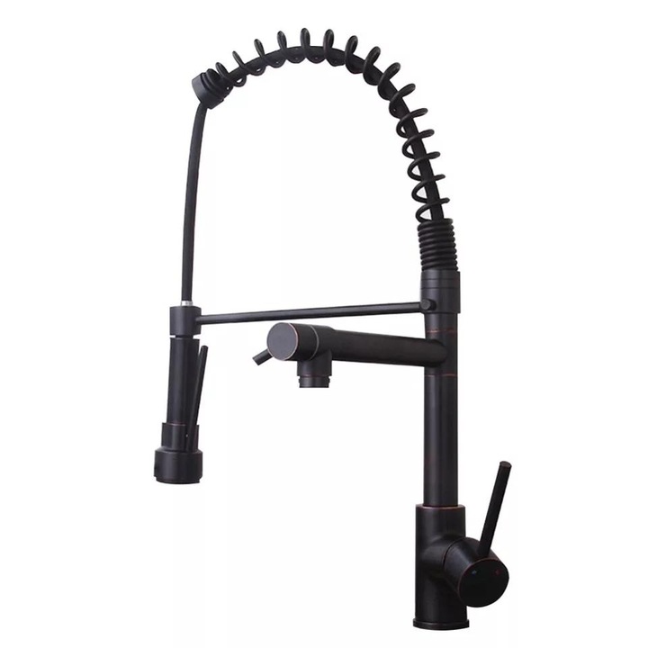 TRENDY S Professzionális Mosogatócsaptelep, szatén, rozsdamentes acél, fekete