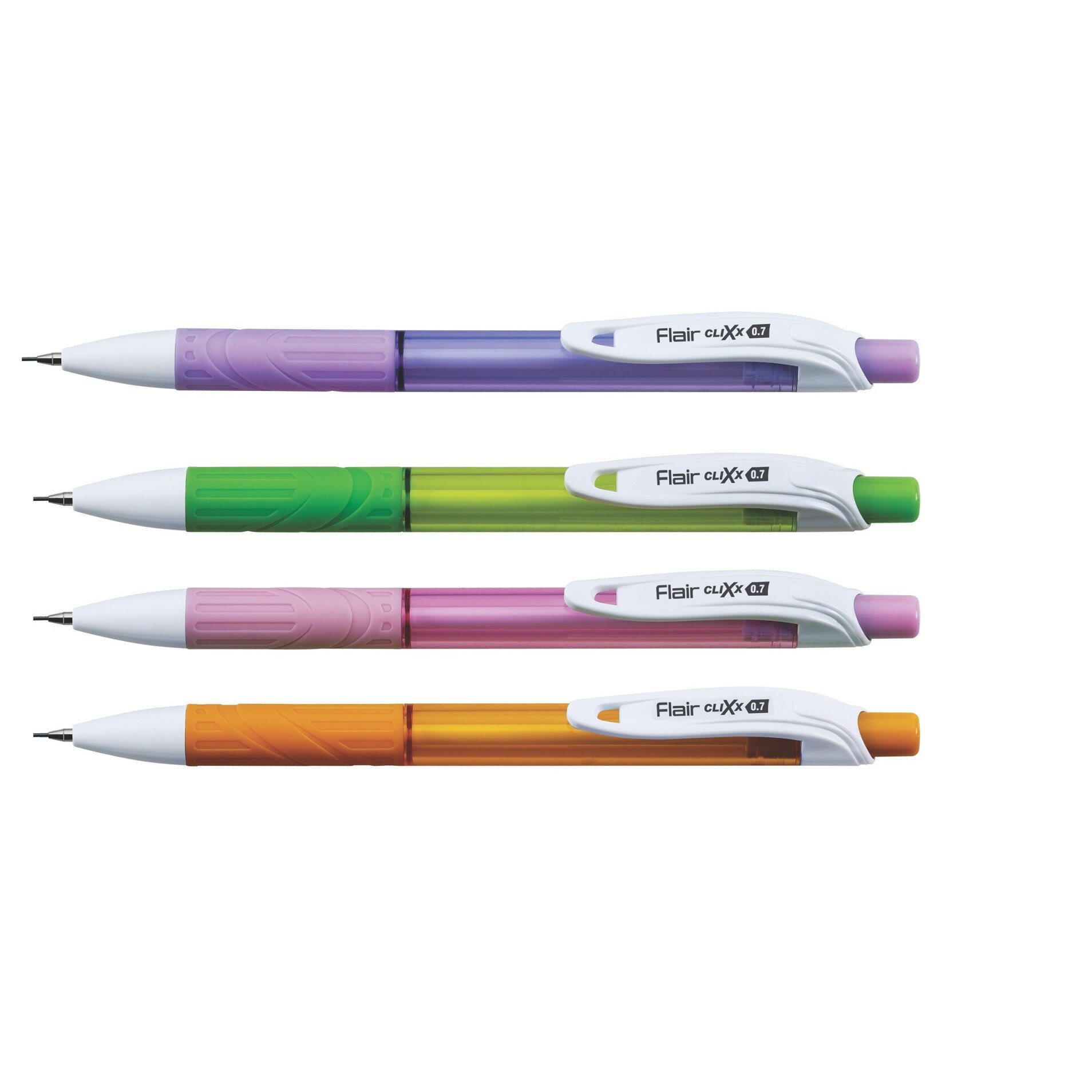 Set 10 Creioane mecanice cu grip Flair 0,7mm CLIXX