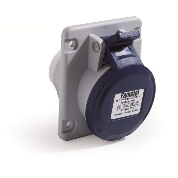 Priza industriala monofazata Famatel 230V 3 poli 16A 6h IP44 ST