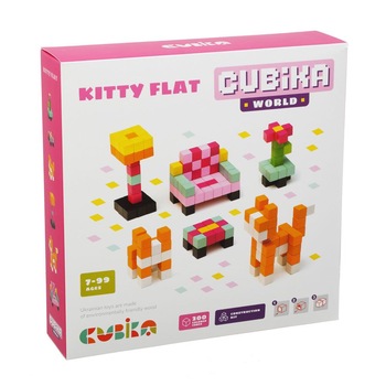 Joc Din Lemn, Set de constructii Cubika World Kitty Flat Joc Din Lemn, Set de constructii Cubika World Kitty Flat