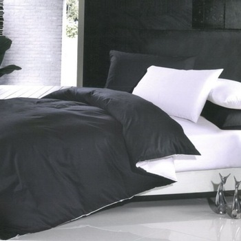 Lenjerie de Pat, Bumbac Ranforce Lux, Model Negru Alb, 2 persoane, 70X70, 180X200, 4 piese Lenjerie de Pat, Bumbac Ranforce Lux, Model Negru Alb, 2 persoane, 70X70, 180X200, 4 piese