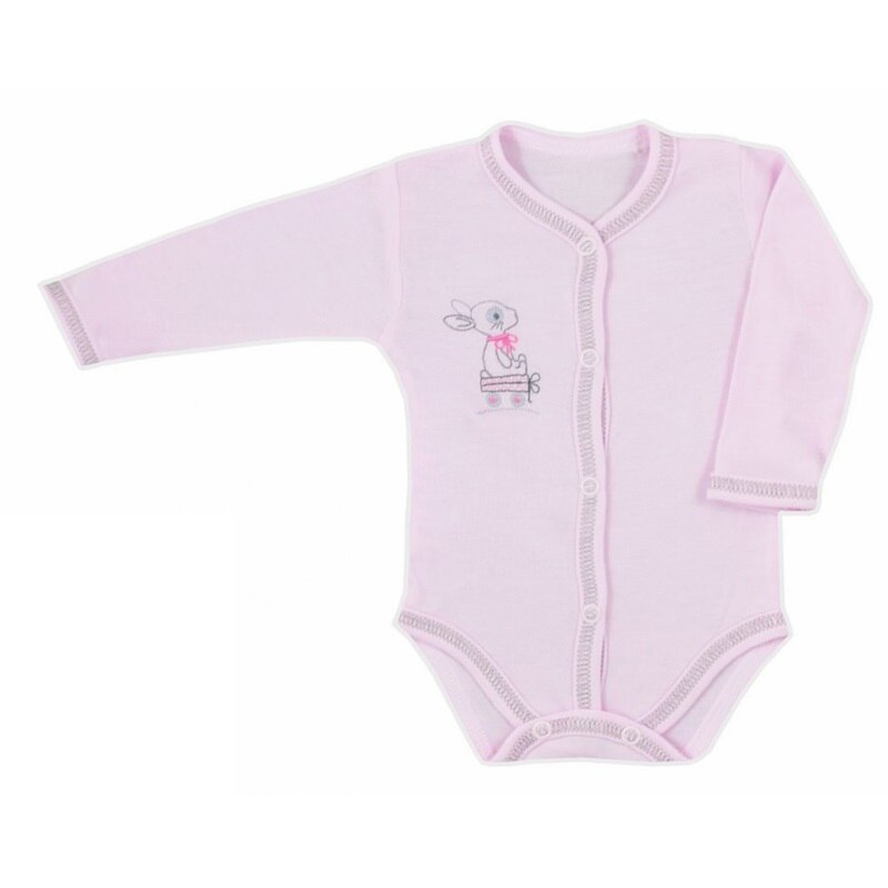 Body cu maneca lunga pentru fete Koala Misio Bambus 05-945R, Roz