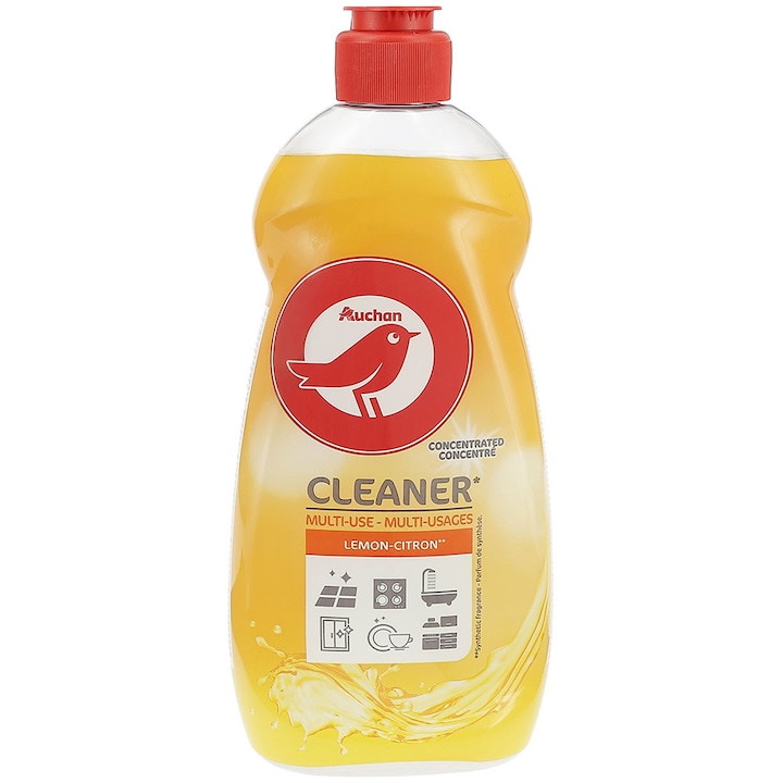 Auchan koncentrált tisztítóoldat, citrom illatú, 500 ml