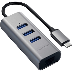 Hub Satechi USB-C 3x USB 3.0, Ethernet, Gri spatial