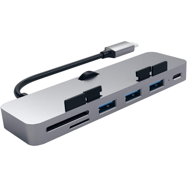 Хъб Satechi Pro, Aluminum, За iMac Intel 2017-2019 3x USB 3.0, MicroSD, Space Grey