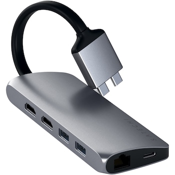 Docking station Satechi TYPE-C Dual Multimedia, Space Gray Docking station Satechi TYPE-C Dual Multimedia, Space Gray
