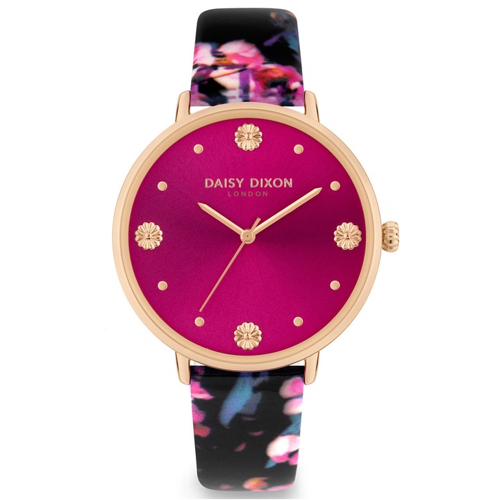 Ceas de dama Daisy Dixon DD116BP Kendall, 38mm, 3ATM-Set cu clutch, Auriu