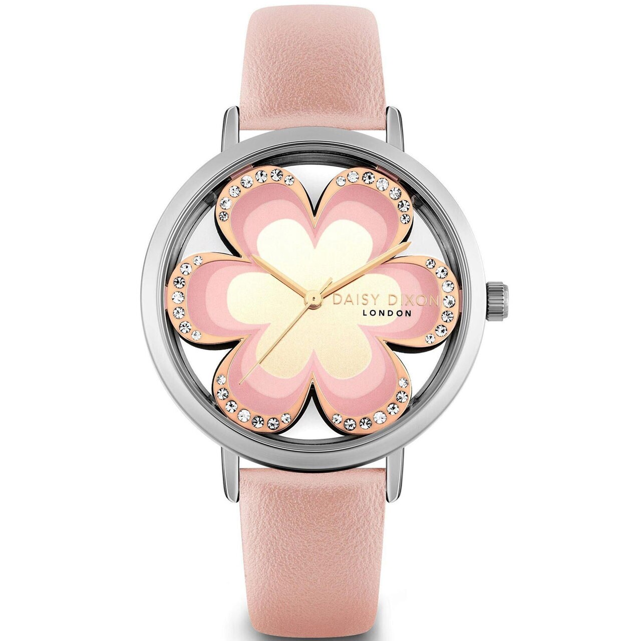 Ceas de dama Daisy Dixon DD116RG Kendall, 38mm, 3ATM-Set cu clutch, Argintiu