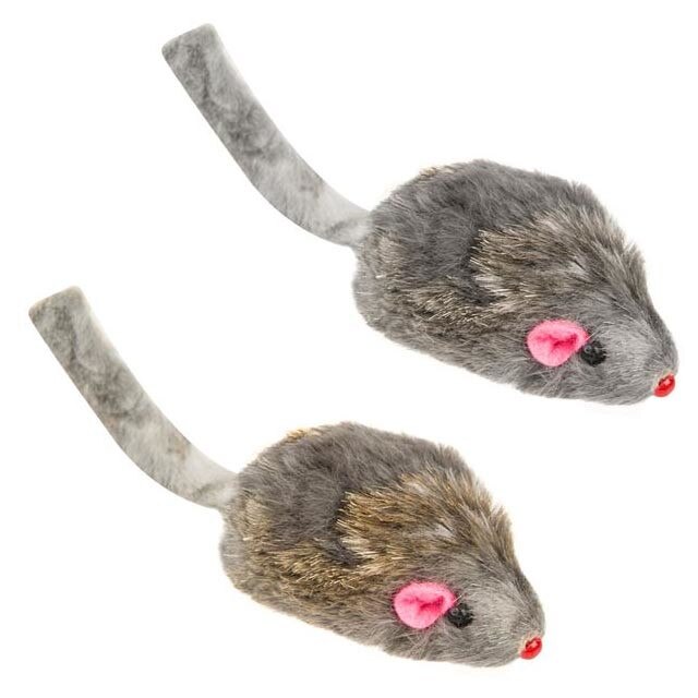 Set 2 soareci de plus pentru pisici Felis, 5 cm, Multicolor