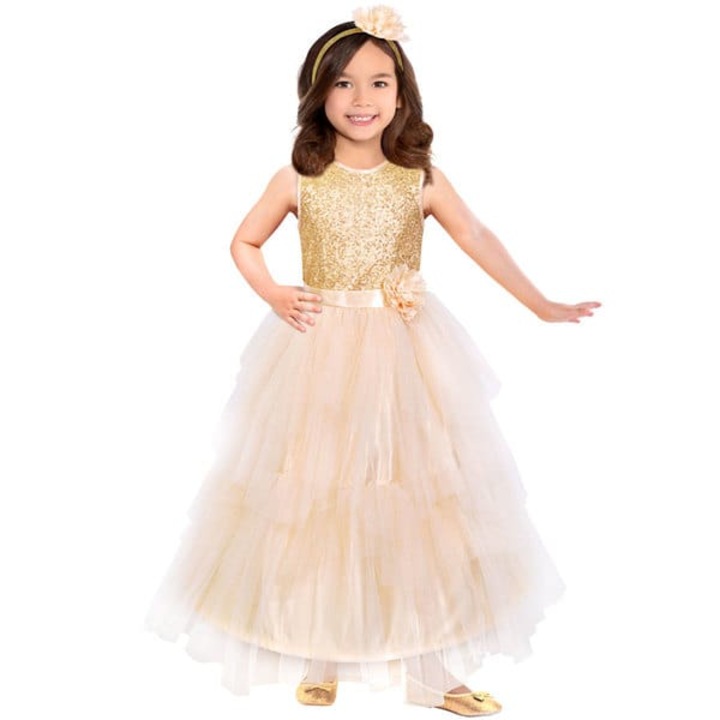 Lány farsangi jelmez Princess sárgával, Belle, 5-6 éves, Funny Party Shop