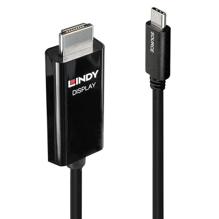 Конвертор-кабел LINDY 43261, от USB Type-C към HDMI, 4K60, 1m