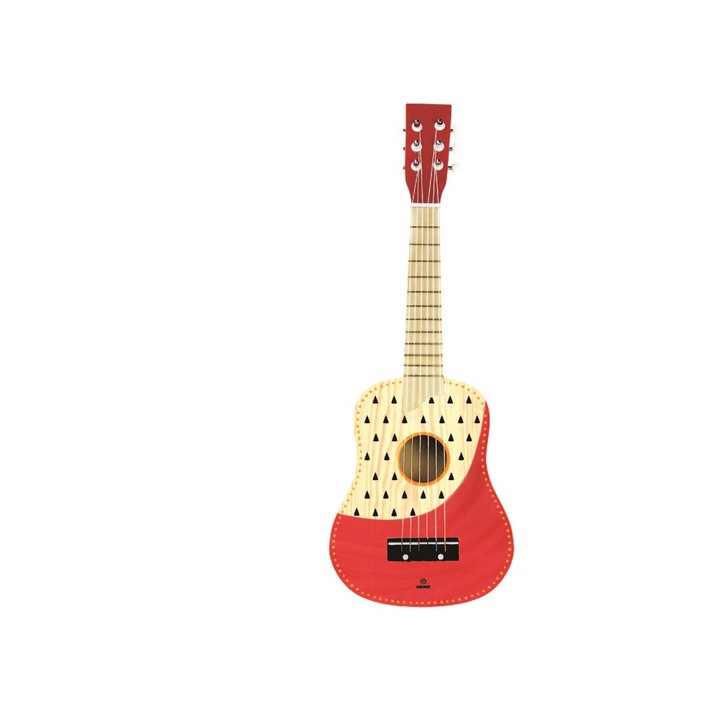 Chitara din lemn pentru copii frumos pictata Svoora - Indie