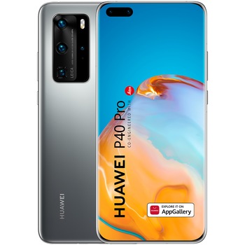 Telefon mobil Huawei P40 Pro, Dual SIM, 256GB, 8GB RAM, 5G, Silver Frost Telefon mobil Huawei P40 Pro, Dual SIM, 256GB, 8GB RAM, 5G, Silver Frost