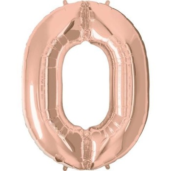 Balon Folie Figurina Cifra 0 Rose Gold - 38''/96 cm, Qualatex 57871 Balon Folie Figurina Cifra 0 Rose Gold - 38''/96 cm, Qualatex 57871
