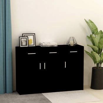Comoda, vidaXL, PAL, 110 x 34 x 75 cm, Negru Comoda, vidaXL, PAL, 110 x 34 x 75 cm, Negru