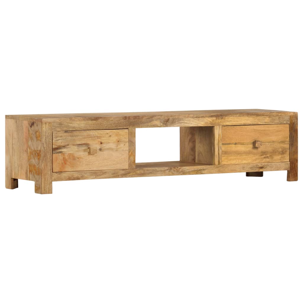 Comoda TV vidaXL, Lemn masiv mango, 140 x 30 x 32 cm, Maro
