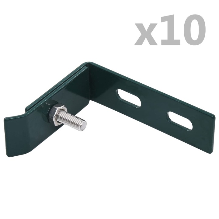 Set conector de colt de perete vidaXL, 10 seturi, verde 1.55 kg 144502