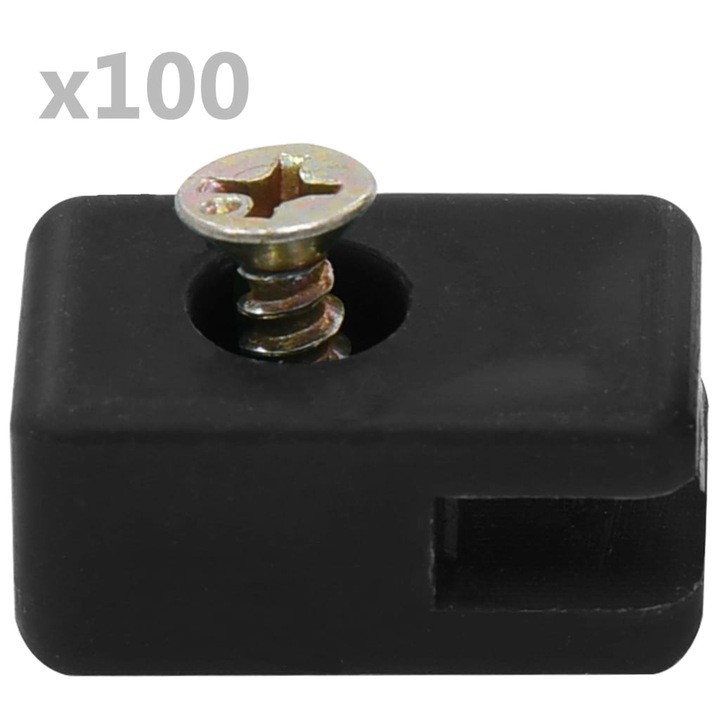 Set suport de sarma gard de gradina cu surub vidaXL, antracit, 100 seturi 0.25 kg 144506