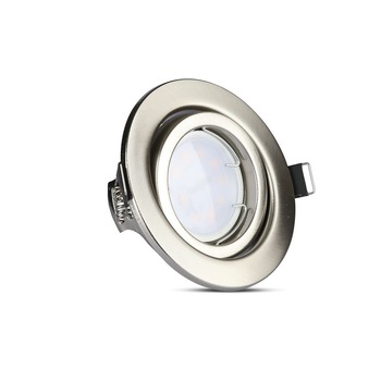 Set 3 spoturi rotunde + bec led GU10 5W inclus, lumina alba naturala, orientabile, crom, IP20, V-TAC Set 3 spoturi rotunde + bec led GU10 5W inclus, lumina alba naturala, orientabile, crom, IP20, V-TAC