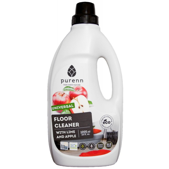 Detergent Universal pentru Pardoseli cu Mere si Lime ECO/BIO, Purenn, 1L