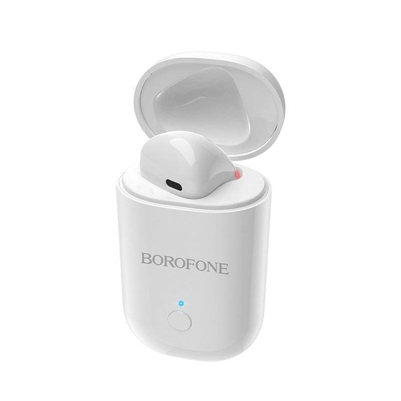 Casca Bluetooth Originala Borofone BC19 Hero Sound +cu suport incarcare, Alb