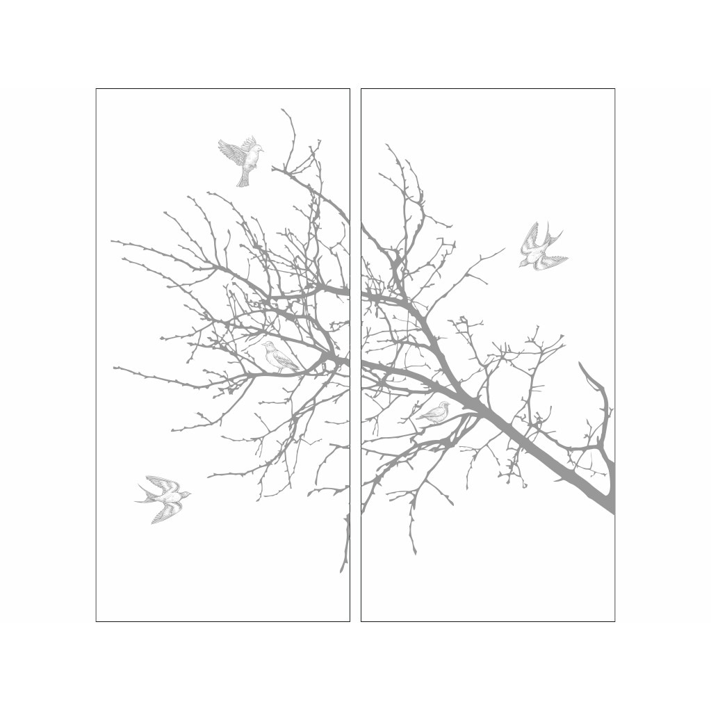 Folie geam autoadeziva Rita, Folina, model copac - set 2 role 100x210 cm